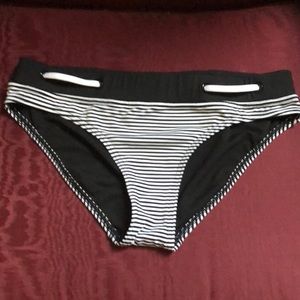 JAG black striped bikini bottoms , medium